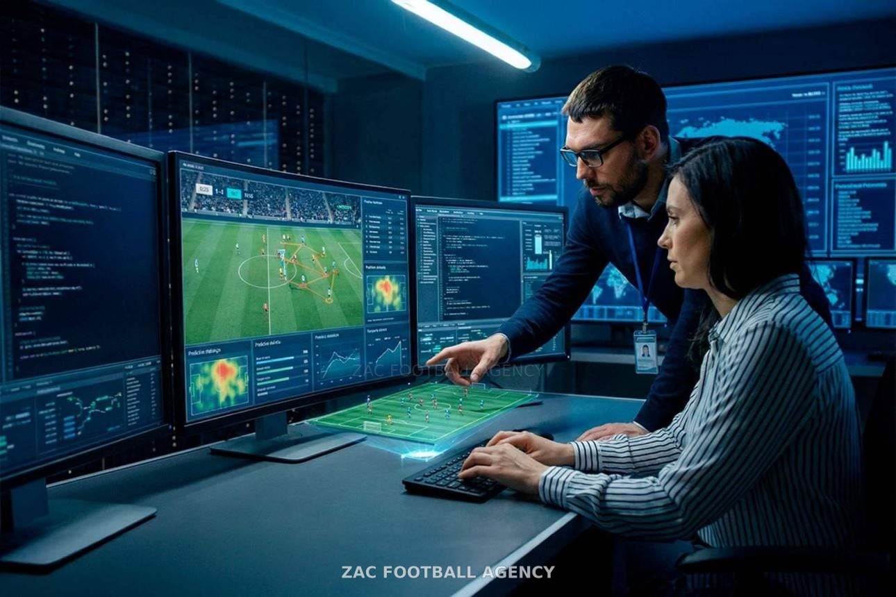 Equipo trabajando en modelos de análisis y tecnología aplicada al fútbol